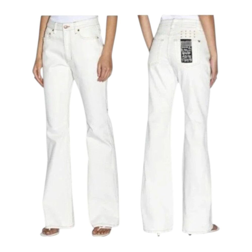 NWT Ksubi Soho Sugar Rush White Flare Jeans Y2K Stretch Size 26